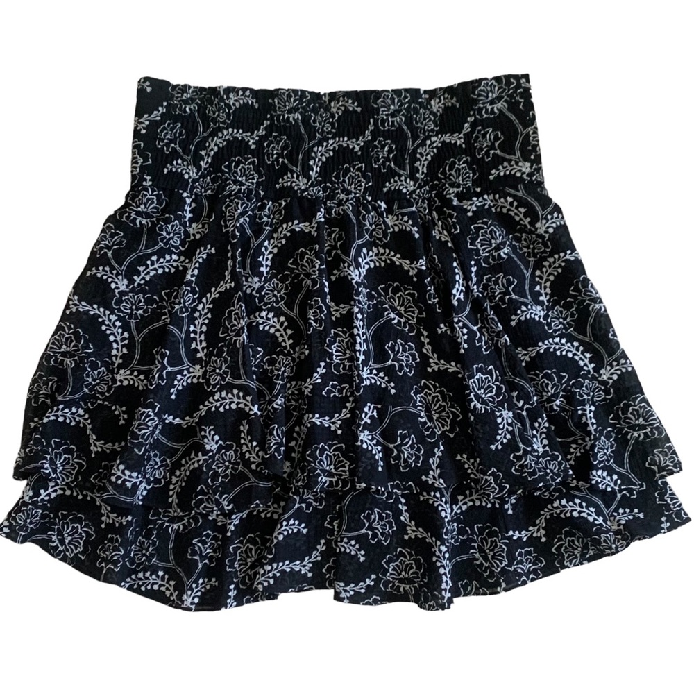 NWT ALC Plus Vera Black Tiered Silk Blend Ruffle Skirt Size 14 - Picture 7 of 13
